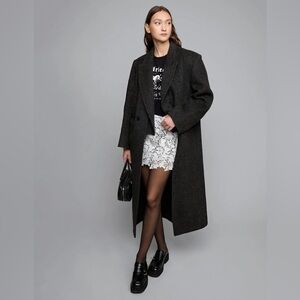 New Pixie Market 2-in-1 Oversized Coat with Removable Collar (100% Wool)